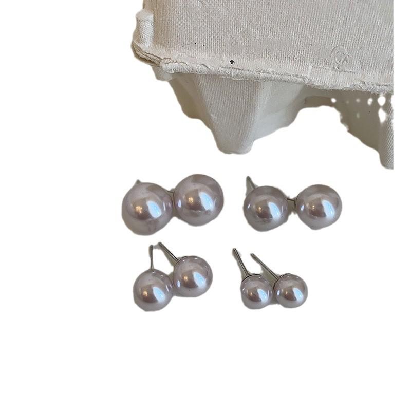 Sweet Girl Champagne Powder Pearl Stud Earrings Women'S Simple Premium Gentle Elegance Fashion Versatile Earrings