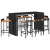 VidaXL Garden Bar Set 9 Pcs Black Poly Rattan/solid Acacia Wood, Bar Table Set, Pub Set, Set 3187688