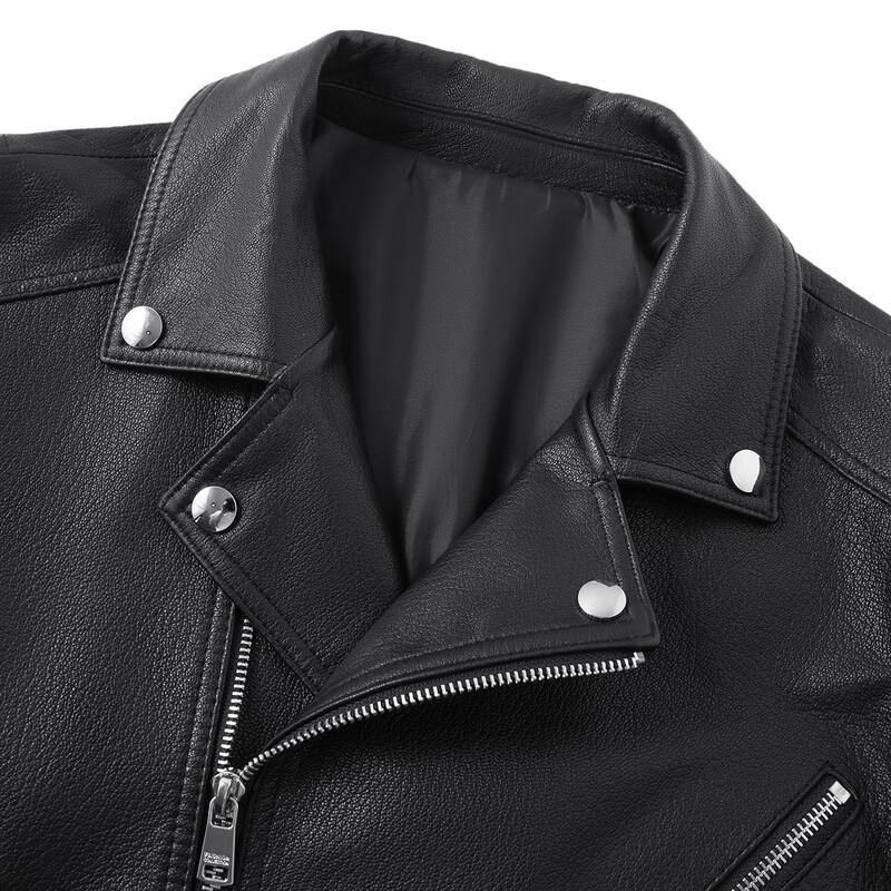 FAPAI Men's Goatskin Leather Lapel Jacket
