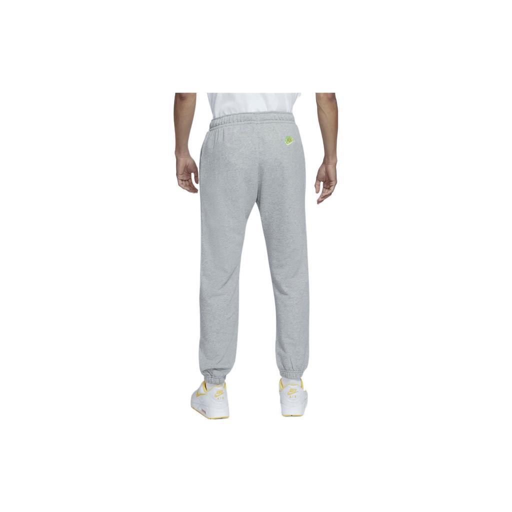 Nike Logo Embroidered Knit Joggers with Drawstring Closure Men Bottoms Grey DD4677-063