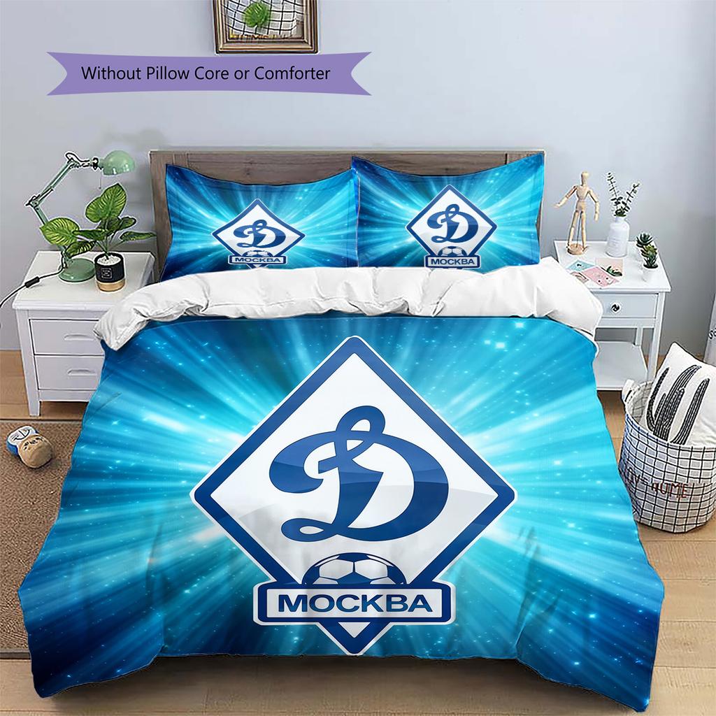 Dynamo Kyiv Pattern Bedding Quilt Set Home Decoration Gift (1 * Duvet Cover + 2 * Pillowcase Without Core)