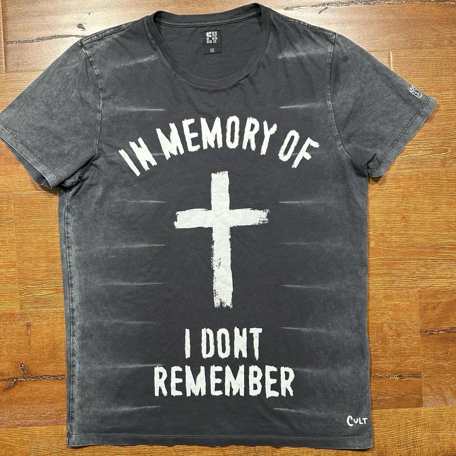 Cult Of Individuality T Shirt Men M Black Acid Wash In Memory Of I Dont Remember M