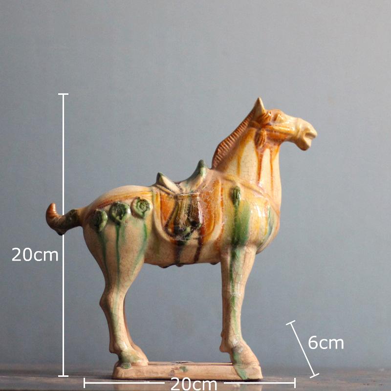 Retro Colorful Ceramic Horse Statue Desk Decoration Modern Artwork Porcelain Animals Sculpture Ornaments Room Aesthetic Decor