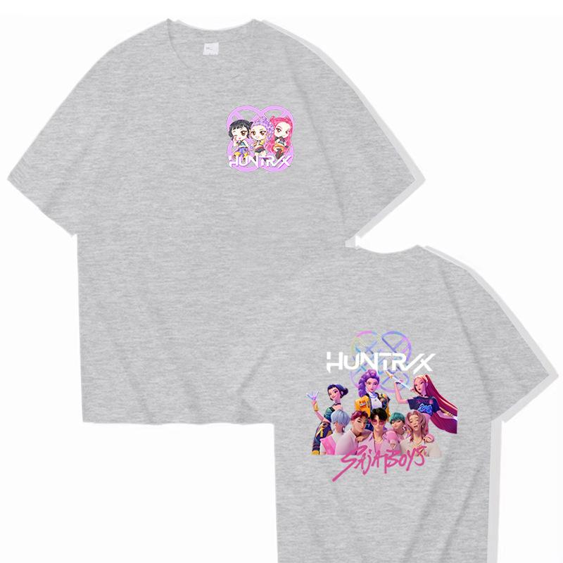 16 Colors Fashion T-shirt Cartoon KPop Demon Hunters Elements Printing Adult Trendy Men's Fashion Casual Plus Size Women's Street Top