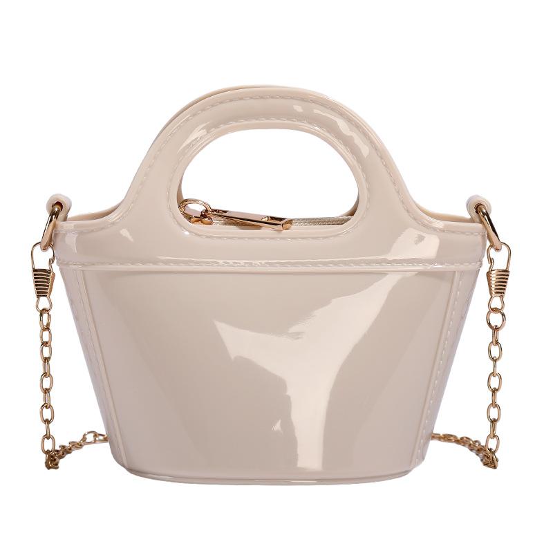 

Модная портативная сумка-ведро Женская новая глянцевая сумка через плечо бежевый