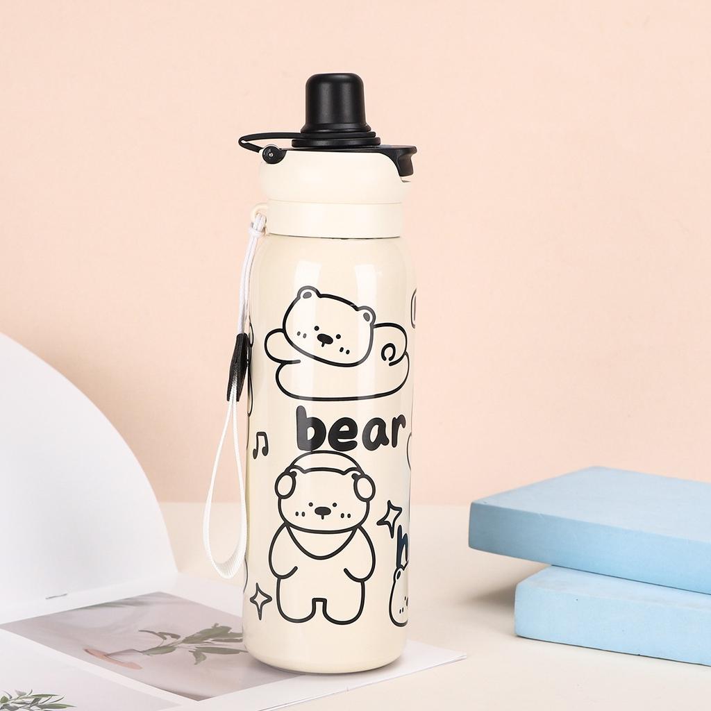 New Thermos Cup Girls Large Capacity High Appearance Level Straw Cup for Secondary School Special Double Drinking Pot