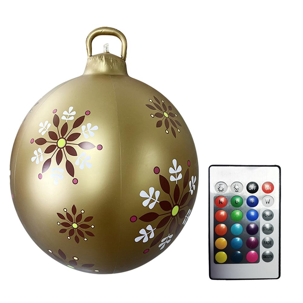 Riesiger leuchtender aufblasbarer Weihnachtsball mit Lichtern Wasserdichter PVC Leuchtender Weihnachtsball Haus Garten Party Requisiten Festliche Artikel