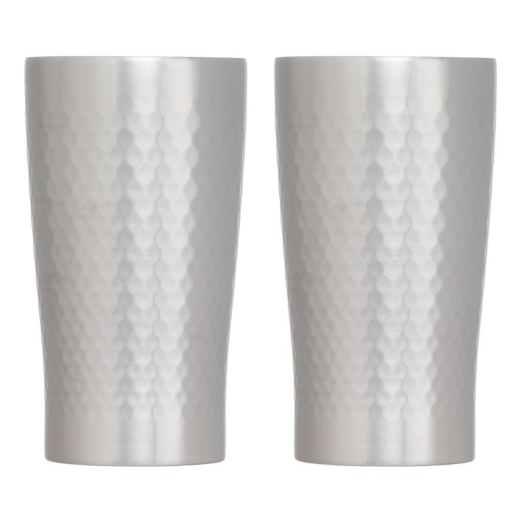 Maebata Luxe Pair of Thermo Silver 51350 Tumblers, & Silver, 340ml,