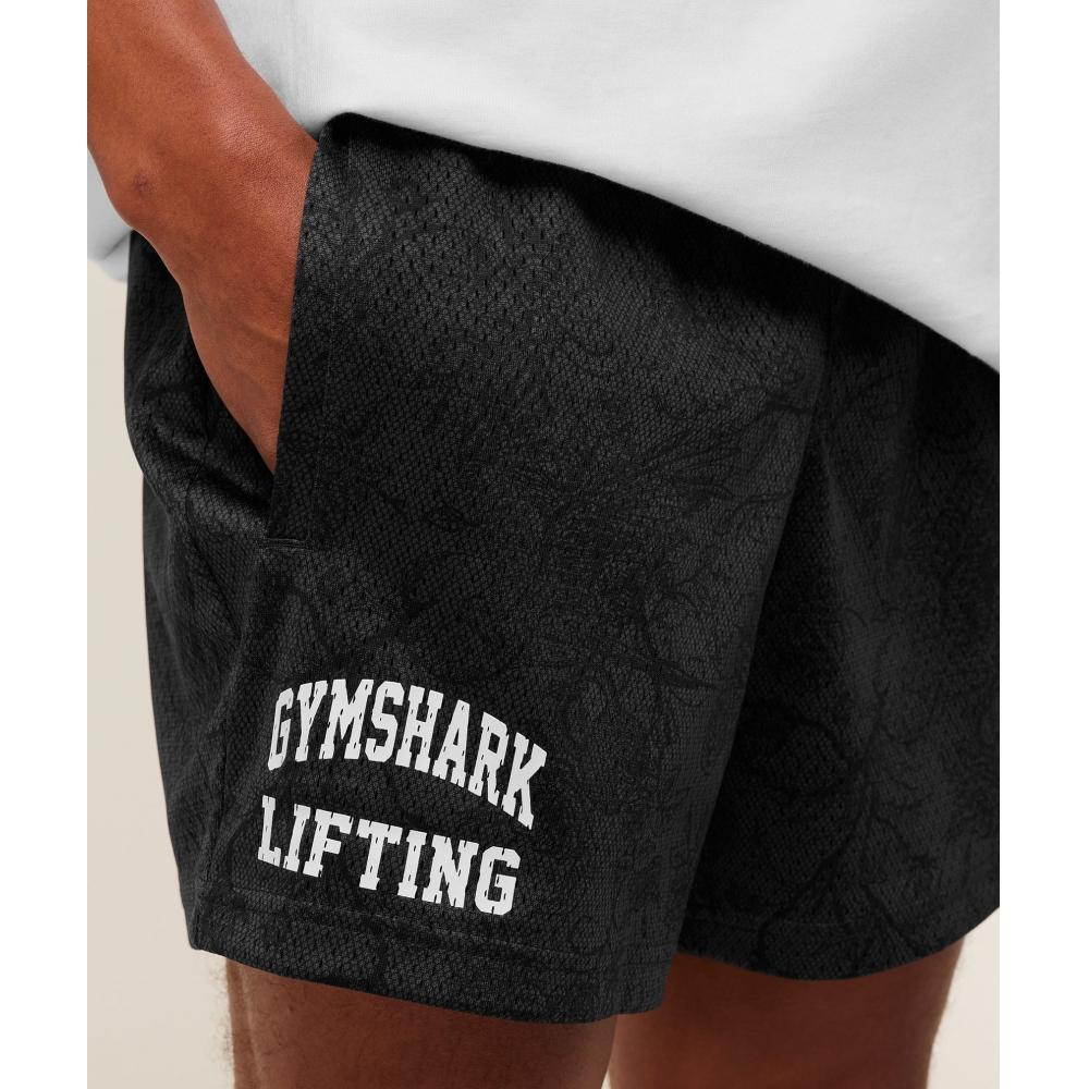 Gymshark Lifting Mesh 5 Shorts Black Onyx Grey A4b7v Bdqc