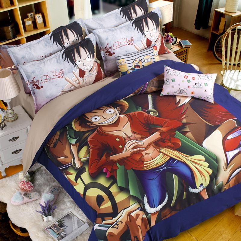 Australian Cotton Anime Cartoon Print Duvet Cover, Double Size for Dormitory Boys, 1.5m Brushed Fabric