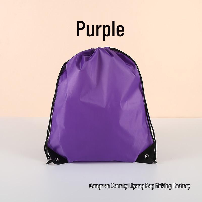 Colorful Polyester Handheld and Shoulder Strap Drawstring Bag for Storage and Sports