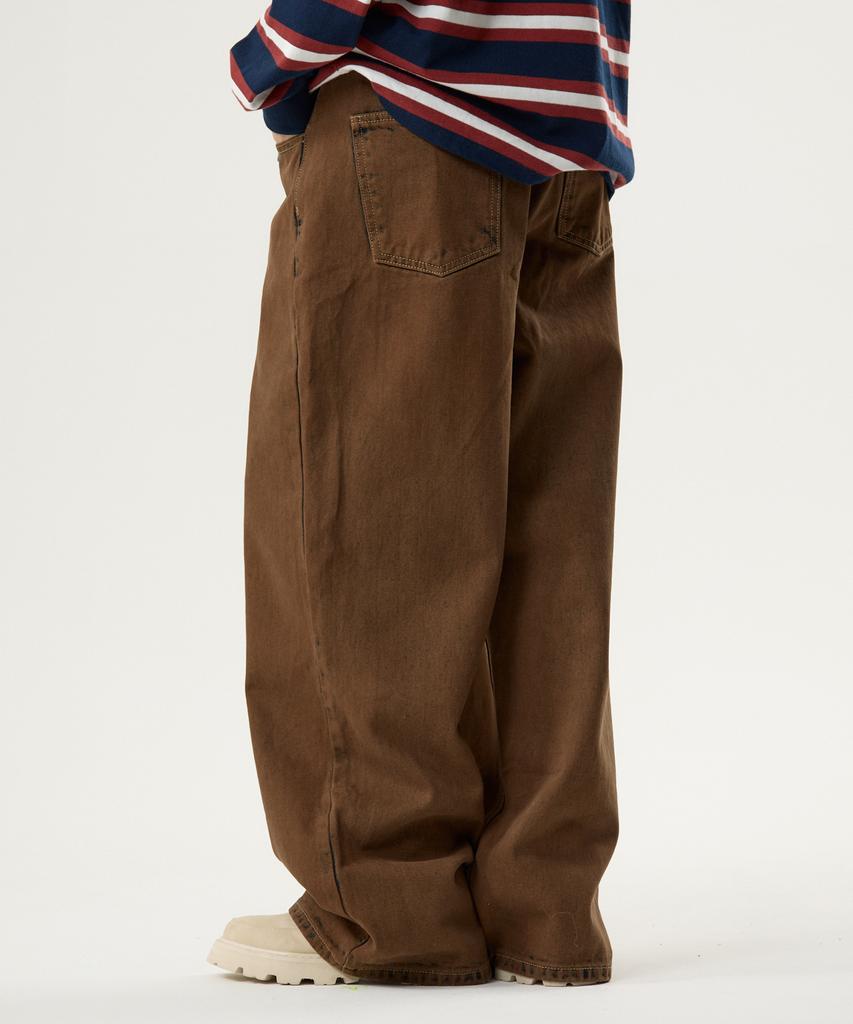 UNKNOWN PLANET Custom One-Pleat Dyed Pants Brown