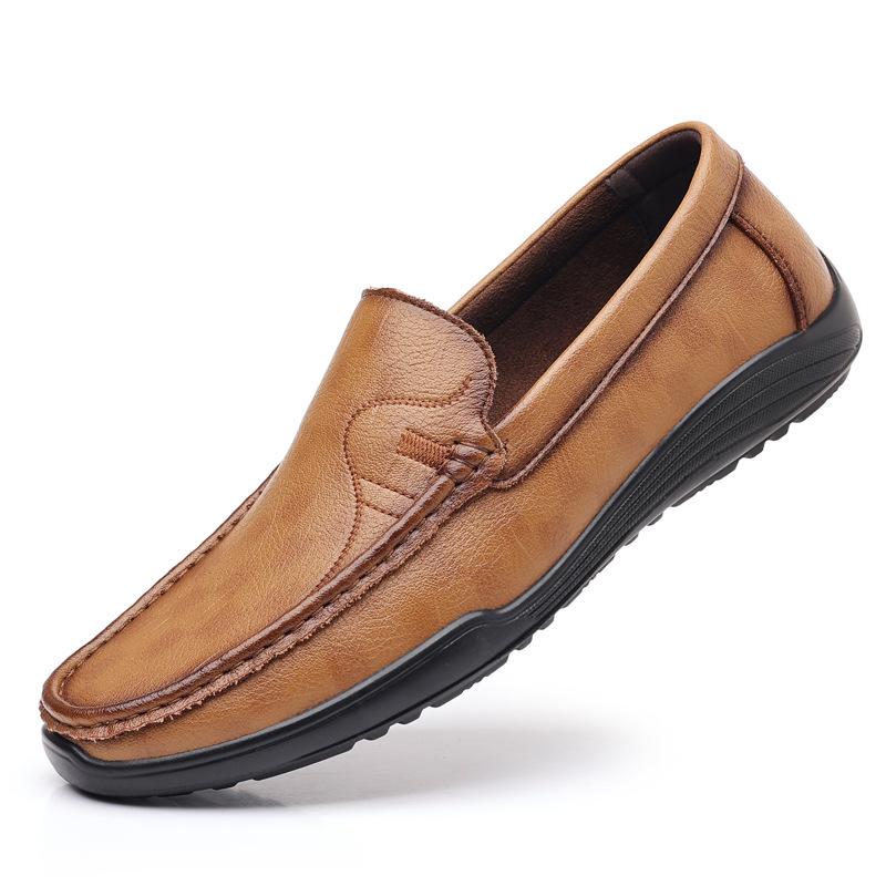 

Men s Casual Leather Moccasins - 2025 Autumn, Breathable, Soft Sole, Slip-On Driving Shoes 39