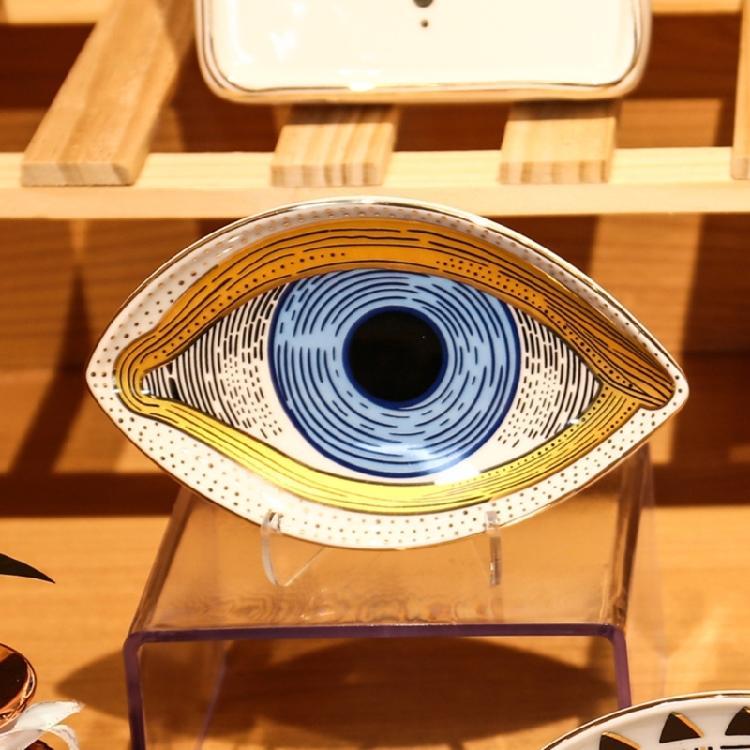 Sophisticated Stylish Eye Sturdy Ceramic Dish Elegant Solution Portable for Jewelry Organization and Display Daily Use