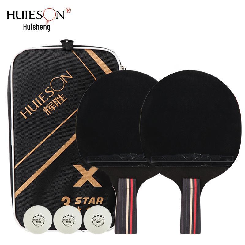 Hui Sheng Samsung High Elasticity Pure Wood Penhold Table Tennis Racket Set