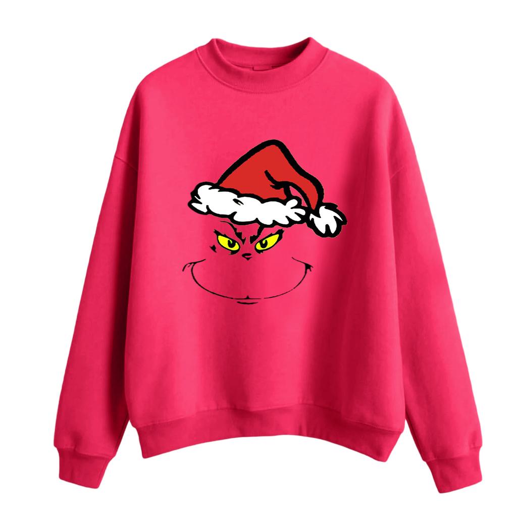 Women's Fashion Casual Round Neck Long Sleeve Christmas Printed Sweatshirt