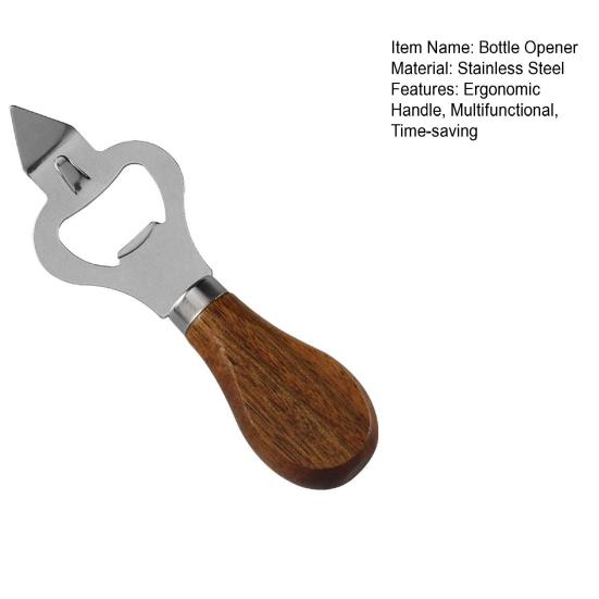 Steel Bottle Opener with Ergonomic Handle Wine Bottle Opener Beer Cap Remover