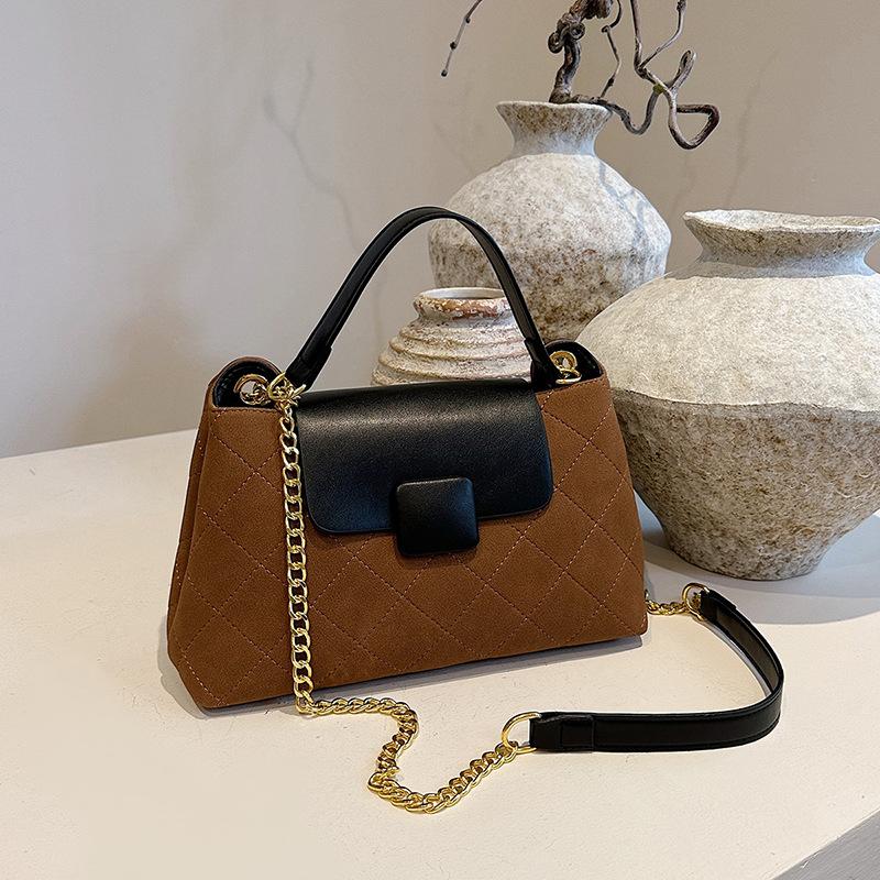 Retro women's bag texture shoulder crossbody color scheme chain bag fashionable personalized women's bag