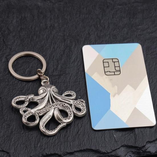 Keychain Pendant Octopus Design Multi-Tentacled Ocean Charm Alloy Key Chain Compact Size Backpack Bag