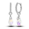 925 Sterling Silver Butterfly Crystal Star Earrings Colorful Feather Hoop Earrings For Women Wedding Engagement Birthday Gift