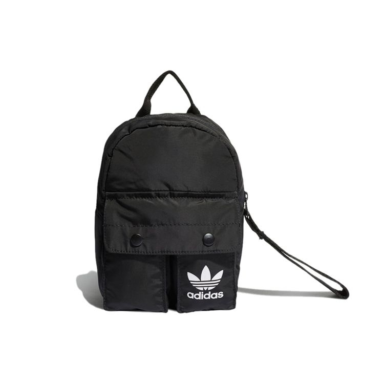 Adidas Originals Trefoil White Label Многокарманный Спортивно-повседневный Полиэстеровый Рюкзак Мини Женский Рюкзак Черный DV0209 Black