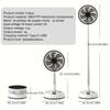 7200mAh Outdoor Portable Silent Remote Control Desktop Vertical Automatic Shaking Fan Aluminum Alloy Telescopic Timed Home Fan