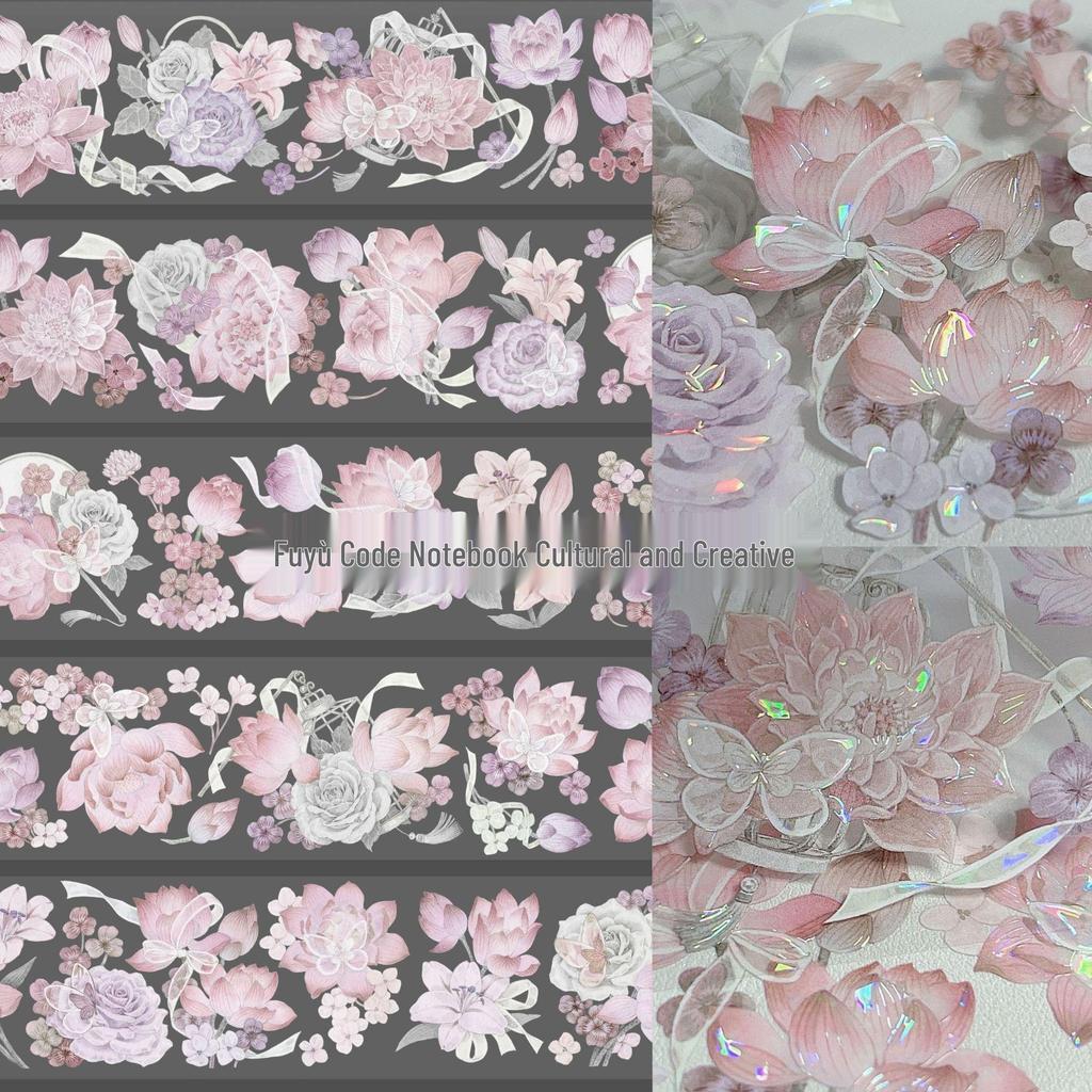 Falling Sunset Tide Washi Tape & Stickers for Journals: Flowing Hemp Ancient Style