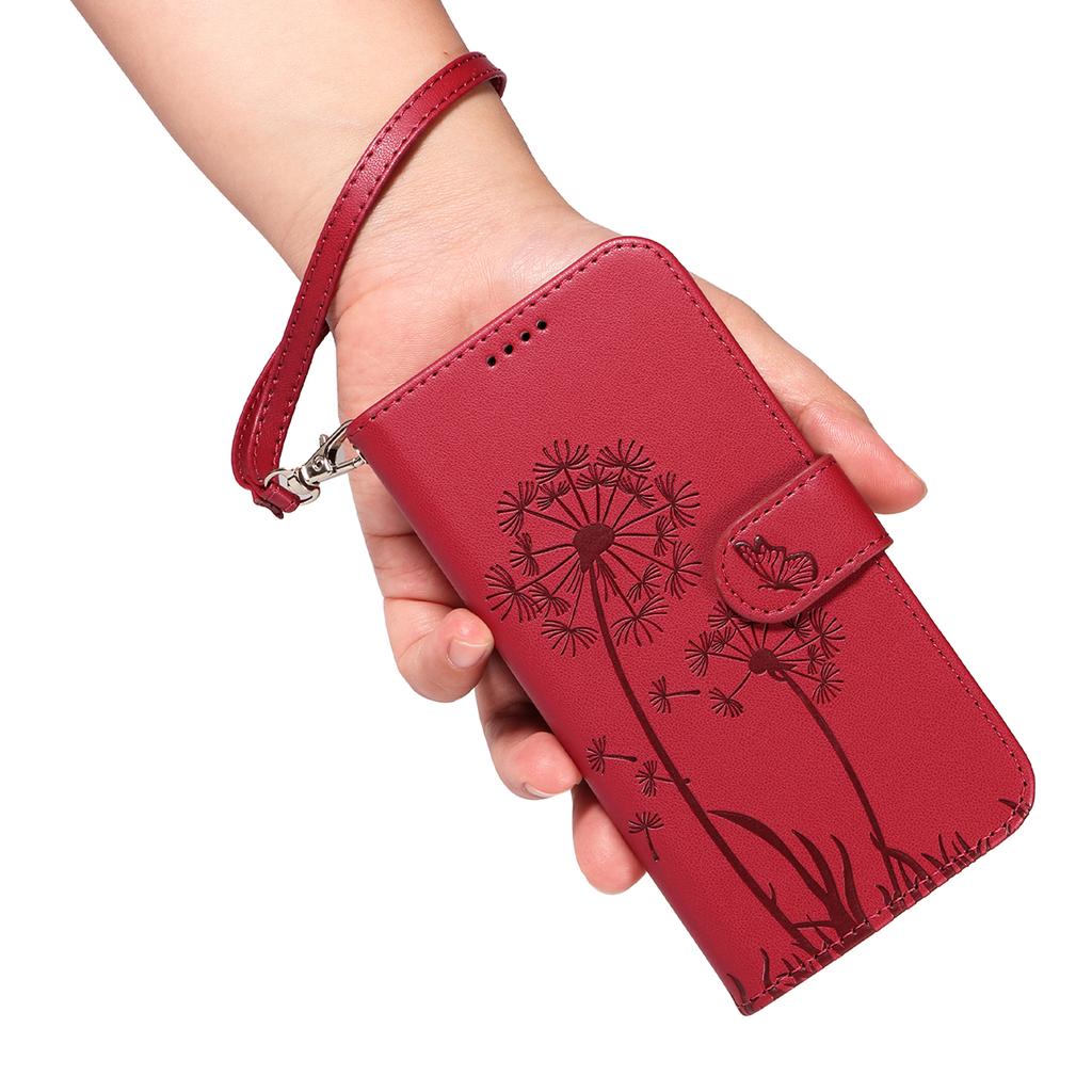For Xiaomi Redmi Turbo 4 Pro 5G Leather Wallet Case with Strap Dandelion Imprint Phone Stand Cover