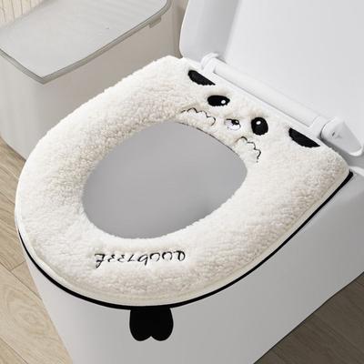 1pc Bathroom Plush Panda Toilet Seat Cover Coat Style Toilet Seat Cushion Bathroom Accessories Home Zipper Toilet Cover