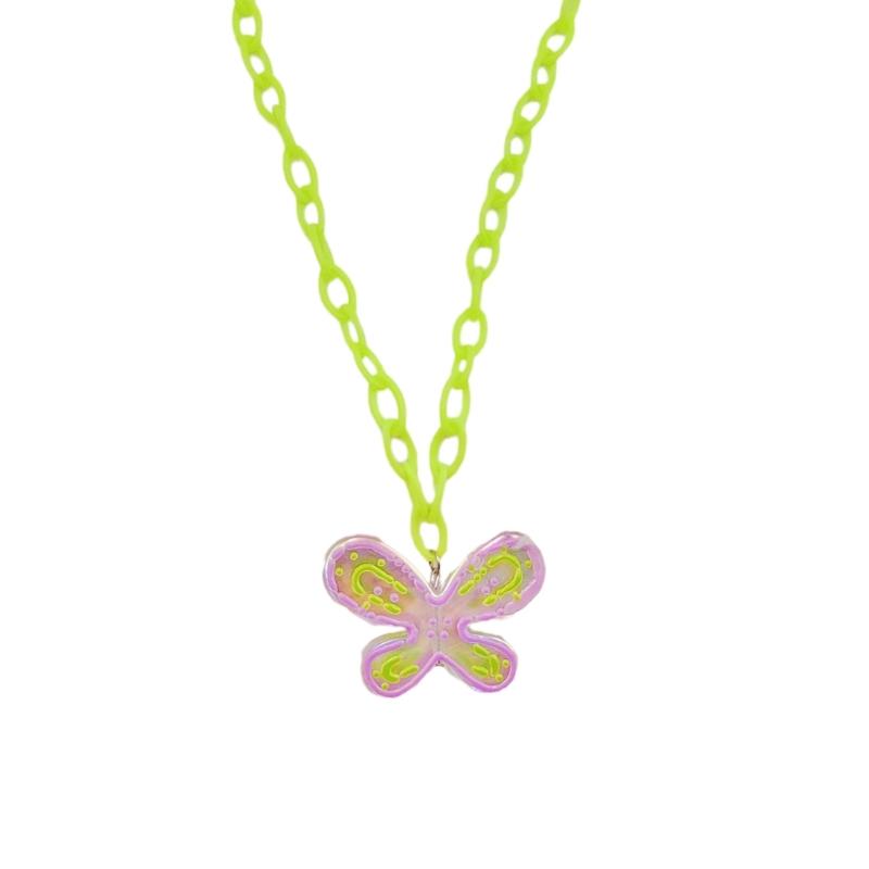 Acrylic Butterfly Pendant Choker Chain Necklace Elegant Fashion Accessories Pendant Necklace Suitable for Any Occasion