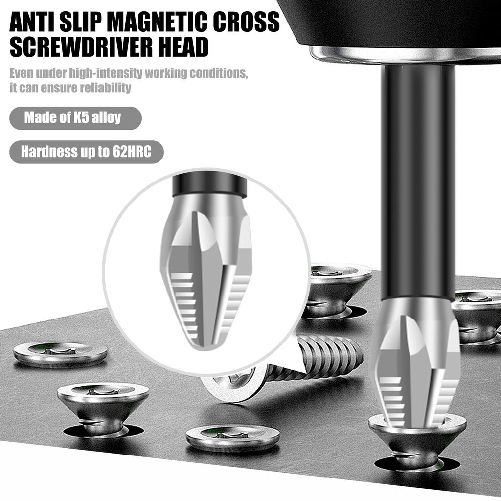 K5 High Magnetic Screwdriver Drill Bit Set Universal Anti-Slip Teeth Phillips Magnetic Electric Screwdriver Set Lengths 25-150mm
