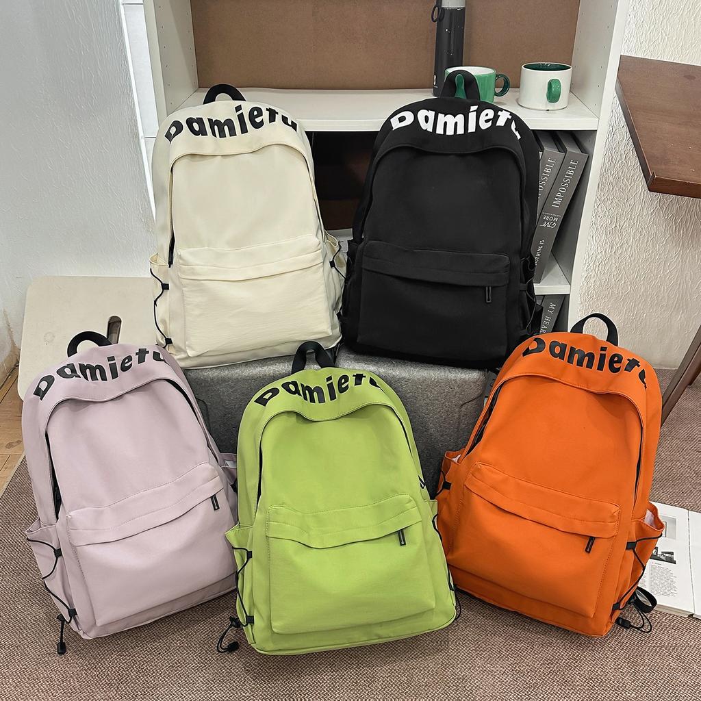 Schoolbag alphabet schoolbag junior high school girls high school students simple backpack women large capacity ins tide niche middle school students