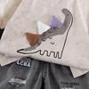 Boys' Stylish Dinosaur Summer Outfit: Short Sleeve Cartoon Two-Piece Set for 2026
