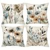 Neutral watercolor floral pattern printing pillowcase living room sofa cushion cover home bedroom room decoration 45x45cm