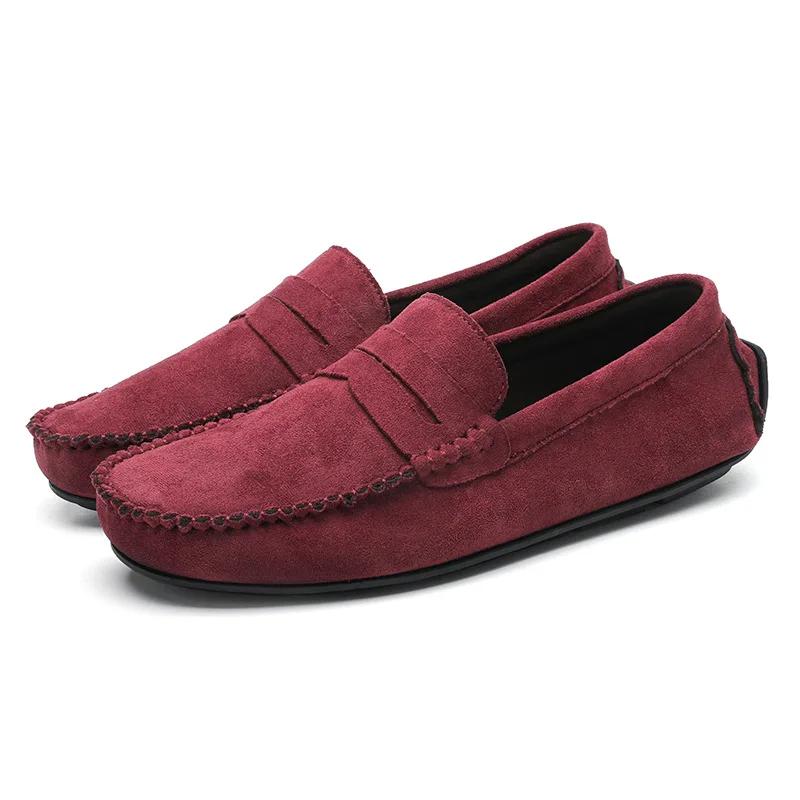 Mode Wildleder Männer Casual Schuhe Atmungsaktive Komfort Slip-on Herren Fahren Schuhe Luxus Marke Männer Müßiggänger Herren Faule Schuhe mokassins