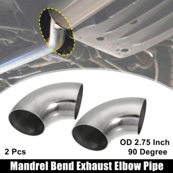 2pcs OD 275  90 Degree 15mm Thickness Bend Tube Exhaust Elbow Pipe for Car
