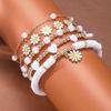 European and American Summer Vacation Style Flower Beaded Bracelet Set Bohemian Small Daisy Pearl Bracelet Bracelet