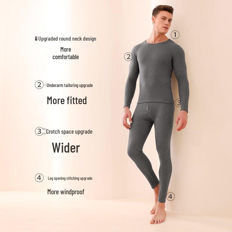 Herren Thermounterwäsche-Set aus Wolle-Seide-Mischung