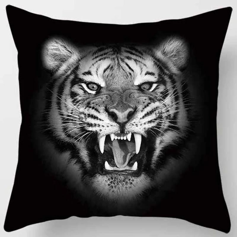 45X45CM Animal Series Tiger Pillow Gift Home Office Decoration Pillow Bedroom Sofa Car Cushion CoverPillow Case