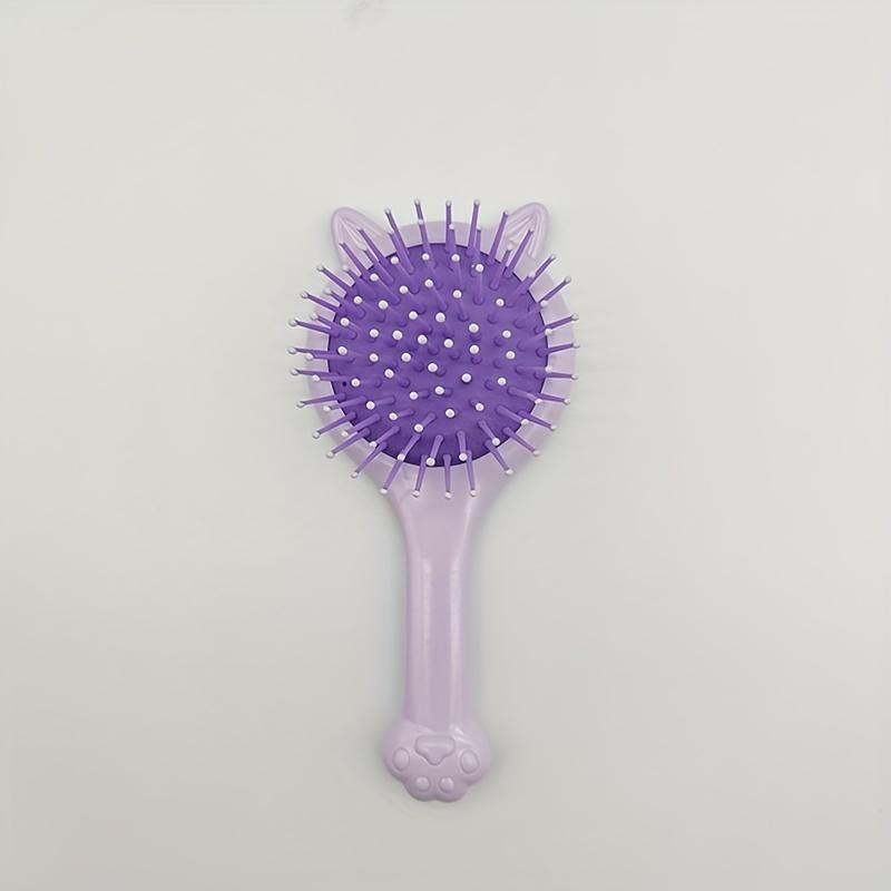 Mini Cat Ear Massage Airbag Hair Brush With Makeup Mirror Cartoon Hairdressing Comb For Girls