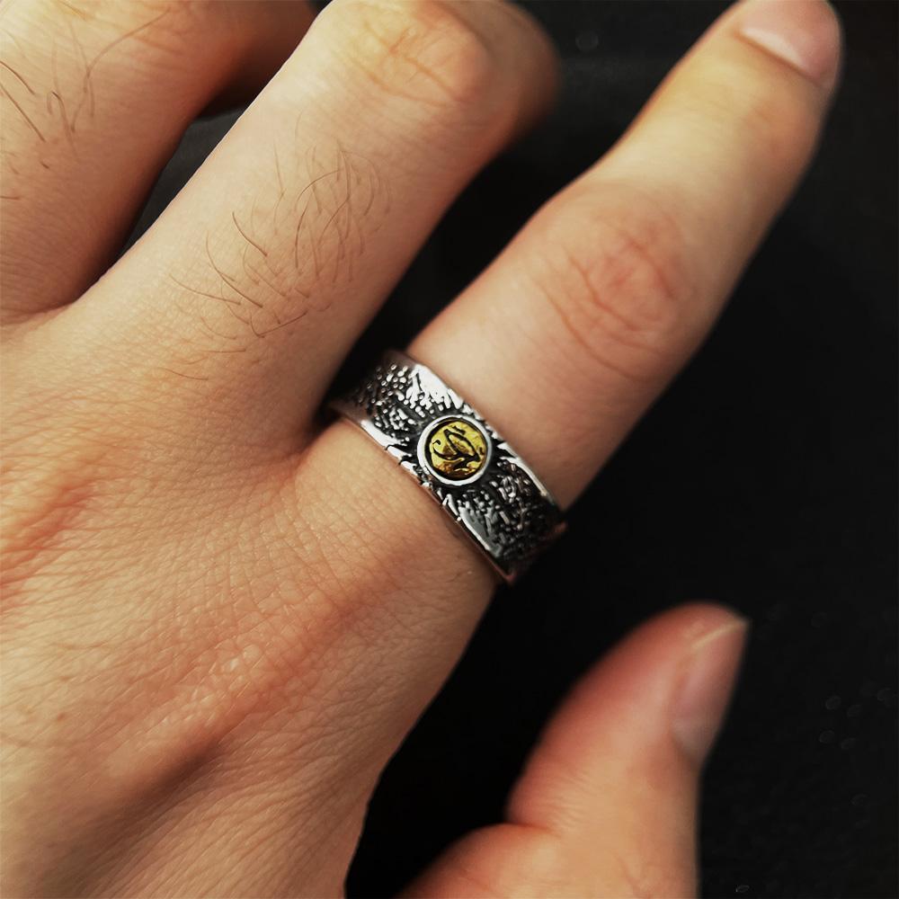 Retro Eye of Horus Adjustable Open Ring Punk Gothic Mystic Ring For Men Women Edgy Zircon Vintage Alloy Accessories Unisex Gift