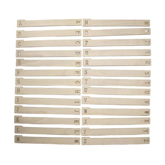 

Алфавітні Дерев яні Роздільники для Вінілових Платівок 26 шт. Організатор-Тримач для Вінілових Платівок, DVD, Книг Розділювач з Літерами A-Z Аксесуар для Полиці-Зберігання для Sets