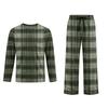 Men's Long Sleeve Pajama Set with Button Crotch and Elastic Drawstring Waist for Home Comfort