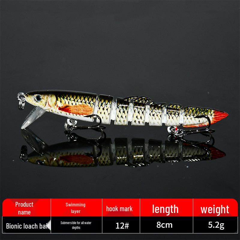 

10cm 10g Multi-Jointed Fish Loach Lure, 9-Section Simulated Hard Bait