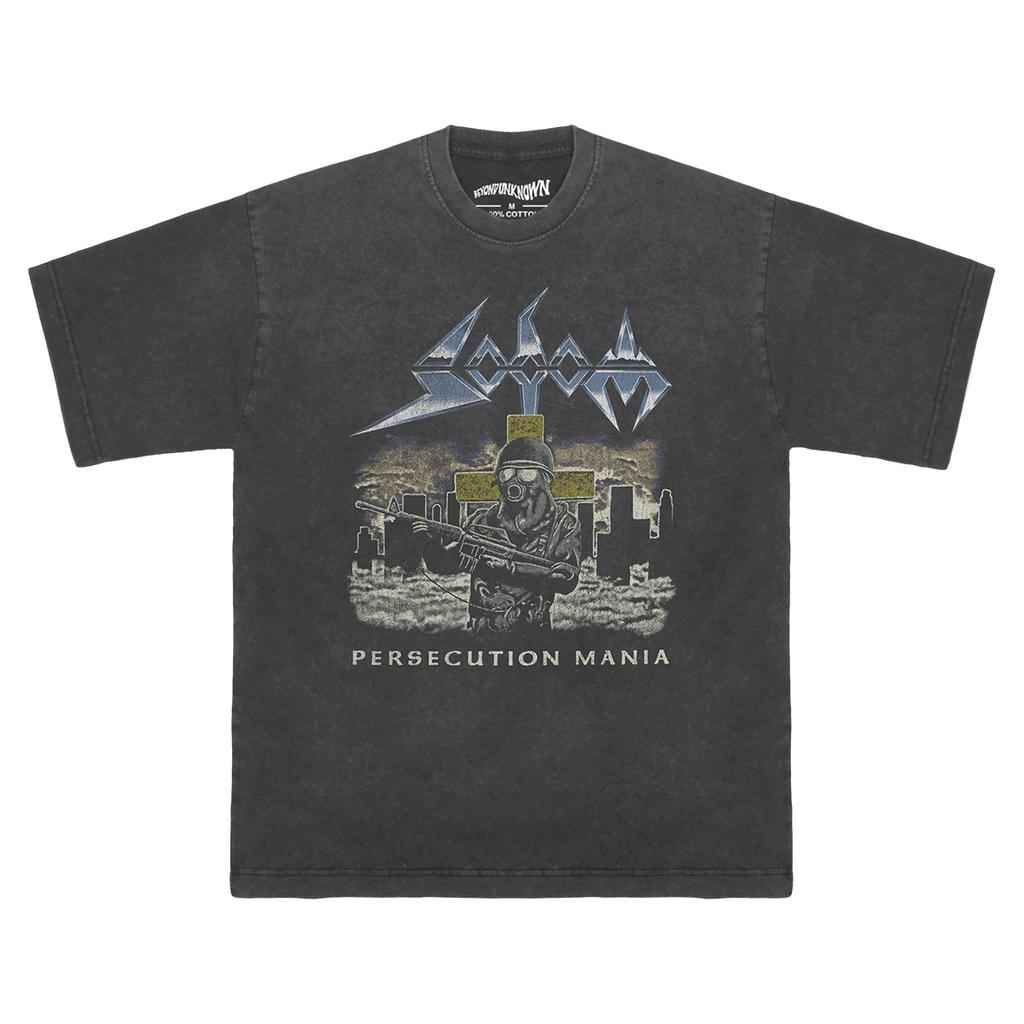 Camiseta Sodom Persecución Manía Banda de Metal Kreator Destruction Ropa de Algodón Retro de Verano para Hombre Camiseta Gráfica Unisex Estampada