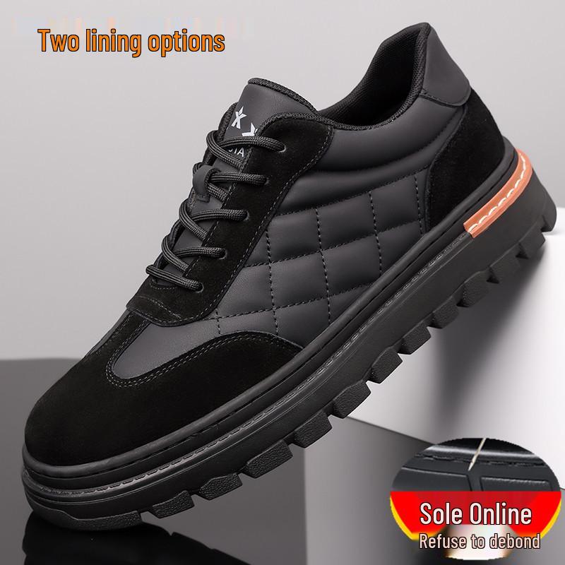 Autumn 2026 Punk Frosted Leather Lace-Up Casual Shoes - Thick-Soled Agam Style for Smaller Sizes