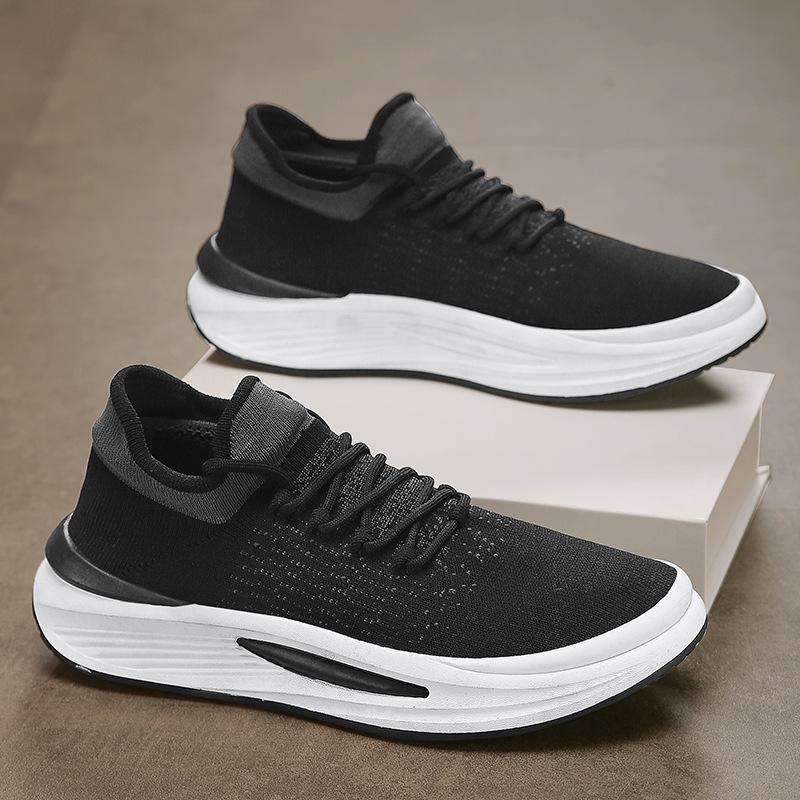 Men's Shoes Are Breathable and Lightweight In Summer, Fly-woven Mesh Surface, Sports and Leisure, Deodorant Soft Sole, Height-increasing Running