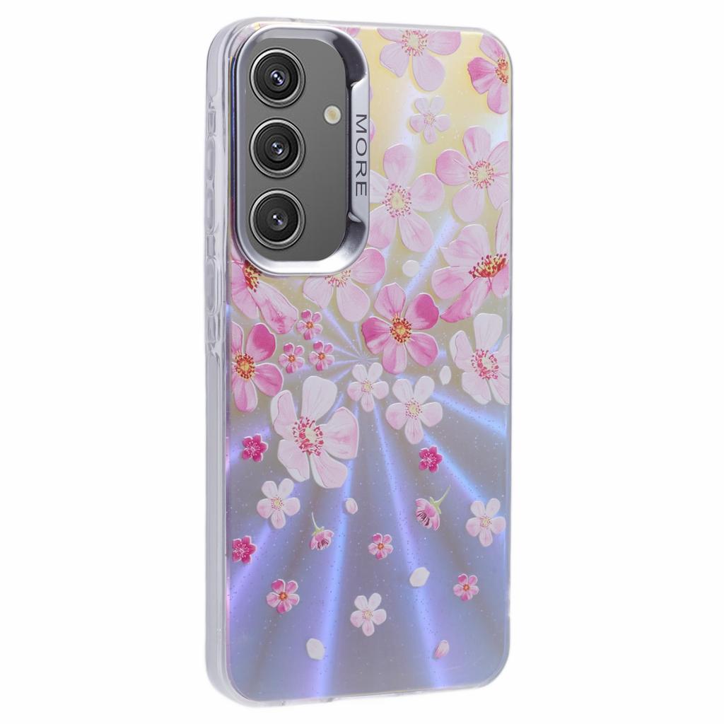 Pentru Samsung Galaxy A54 5G Husă Florală Laser Bling PC+TPU Husă Telefon