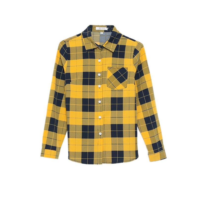 Korean Style Plaid Loose Long Sleeve Shirt for Women (Plus Size, Casual, Thin Jacket) - 2026 Spring/Autumn Collection