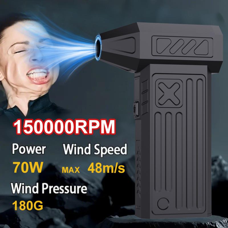 

2026 New 100000RPM Turbofan High Power Jet Fan Brushless Motor Variable Speed Dust Blower Cleaning Tool Air Duster Air Blower Handheld чорний